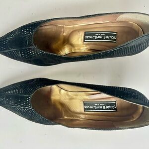 Stuart Weitzman Black Textured Heels